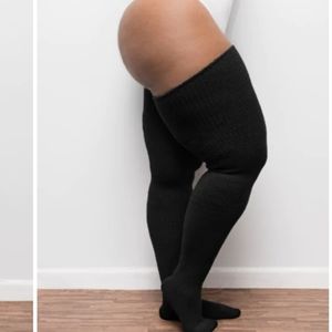 Thunda Thighs Classic Black Thigh High Socks